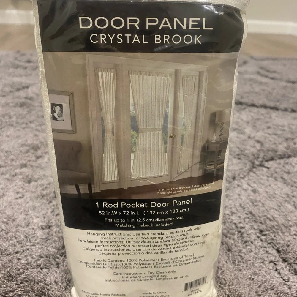 White Door Panel Curtain - One Rod Pocket